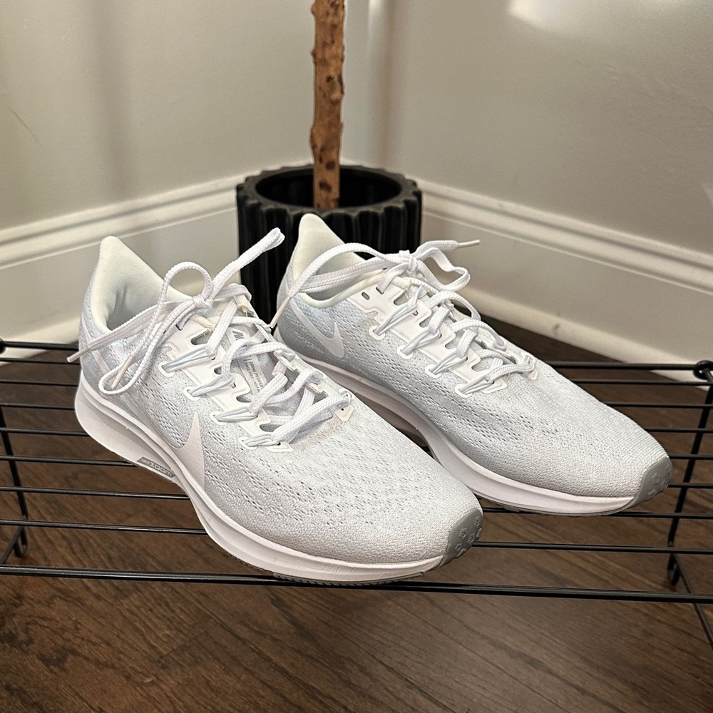 Nike White Mesh Running Shoes